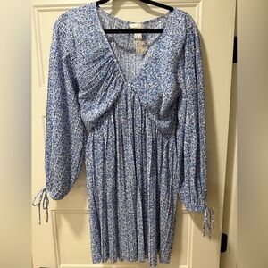 H&M Blue and White Mini Dress